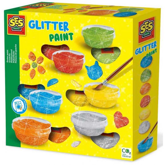 SES Glitterfärg att måla med för barn