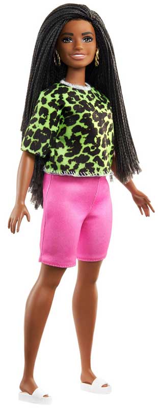 Barbiedocka Curvy Fashionista Pink Shot and Green Top