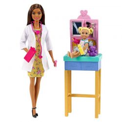 Barbie Barnläkare med barn och skötbord