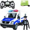 Radiostyrd Polisbil Mercedes med figur 1:18 leksaksbil