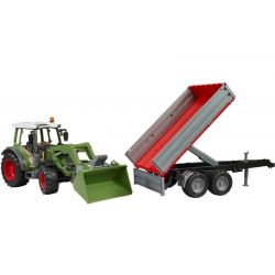 Bruder Fendt 211 Traktor med skopa och vagn 02182
