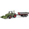 Bruder Fendt 211 Vario Traktor med skopa och vagn 02182