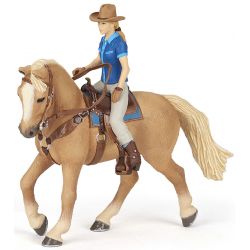 Papo Quarterhäst med cowboy tjej