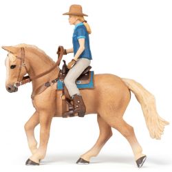 Papo Quarterhäst med cowboy tjej