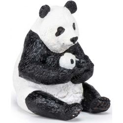 Papo Panda med unge sittande