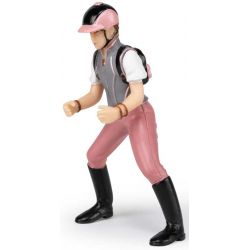 Papo Ryttare grå väst med rosa detaljer och rosa ridbyxor