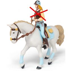Papo Häst med sadel blått schabrak