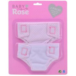 Baby Rose Tygblöjor 2-Pack till dockor 35-55 cm