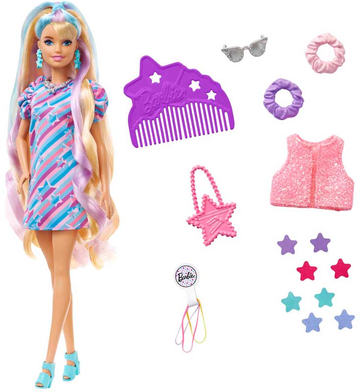 Läs mer om Barbie Totally Hair Star HCM87