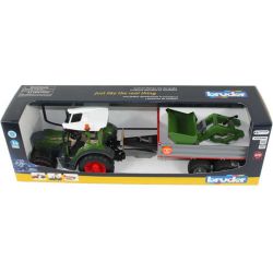 Bruder Fendt 211 Vario Traktor med skopa och vagn 02182