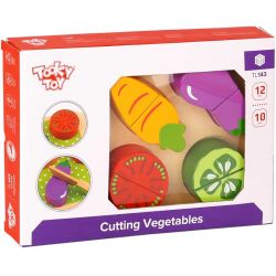 Leksaksmat delbara grönsaker i trä med skärbräda Tooky Toy
