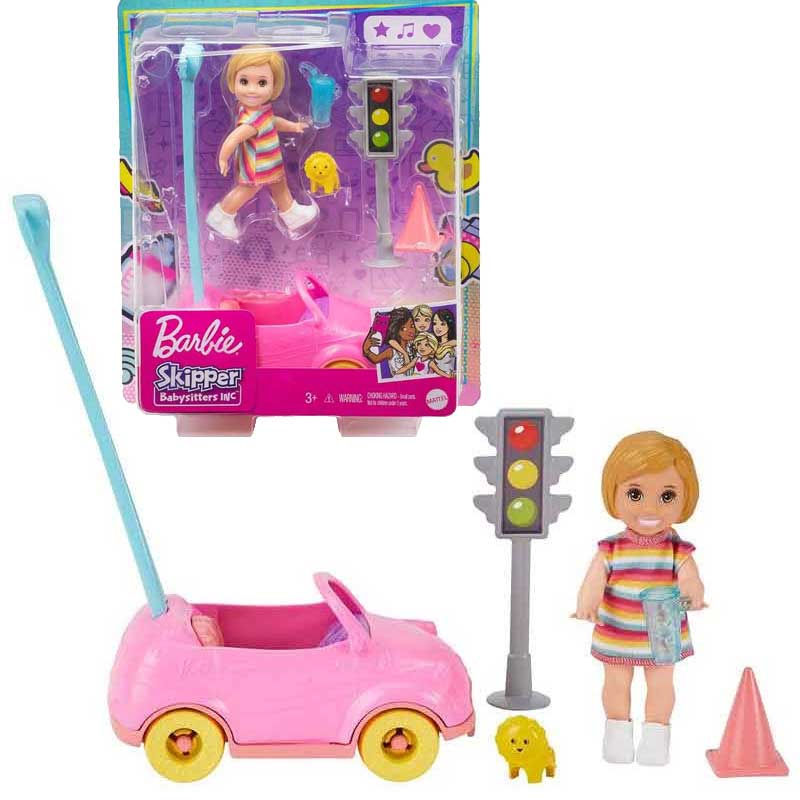 Barbie Skipper Babysitters Flicka med Bil och Tillbehör