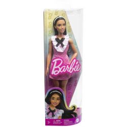 Barbie Fashionistas Docka med mörkt hår och en fin dress HJT06