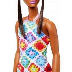 Barbiedocka Fashionistas ith Bun And Crochet Halter Dress Nr. 210 HJT07