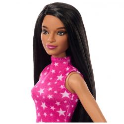 Barbiedocka Fashionistas With Black Straight Hair & Iridescent Skirt