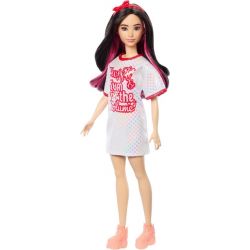 Barbie Fashionistas Black Wavy Hair With Twist ‘n’ Turn Dress Nr 214 HRH12