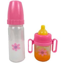 Baby Rose Juiceflaska och nappflaska med mjölk