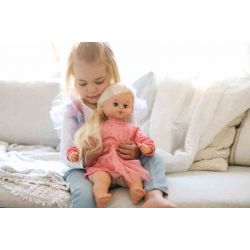 Skrållan Ljust Hår 45 cm Rosa Klänning Taldocka