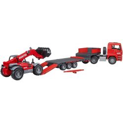 Bruder Lastbil MAN TGA Med Trailer och Manitou Lastare 02774