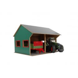 Maskinhall för 2 Bruder traktorer och redskap Kids Globe 1:16