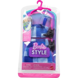 Barbie Fashion Outfit Rutig Jeans Topp och Kjol