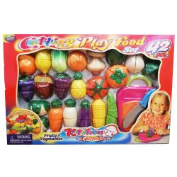 Leksaksmat Playfood Grönsaker, kniv och skärbräda 42 st. delar