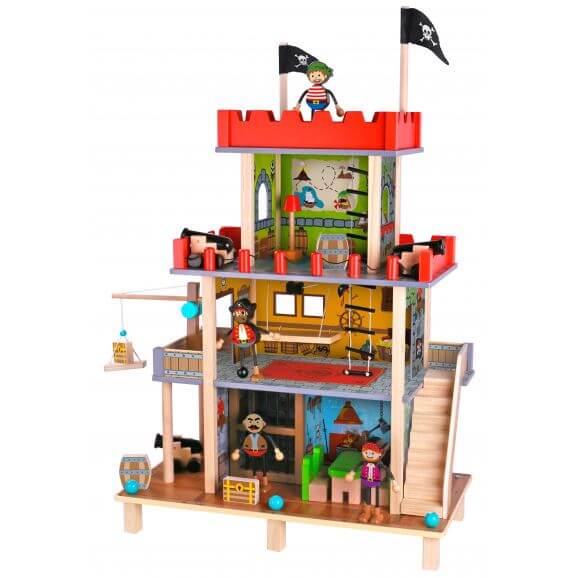 Piratslott i trä, dockhus, Tooky Toy