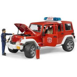 Bruder Jeep Wrangler Rubicon brandbil med figur 02528