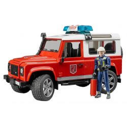 Bruder Land Rover Defender Station Wagon brandbil med brandman