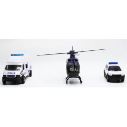 Räddningsfordon, polisbuss, helikopter, polisbil TEAMA - 1:48
