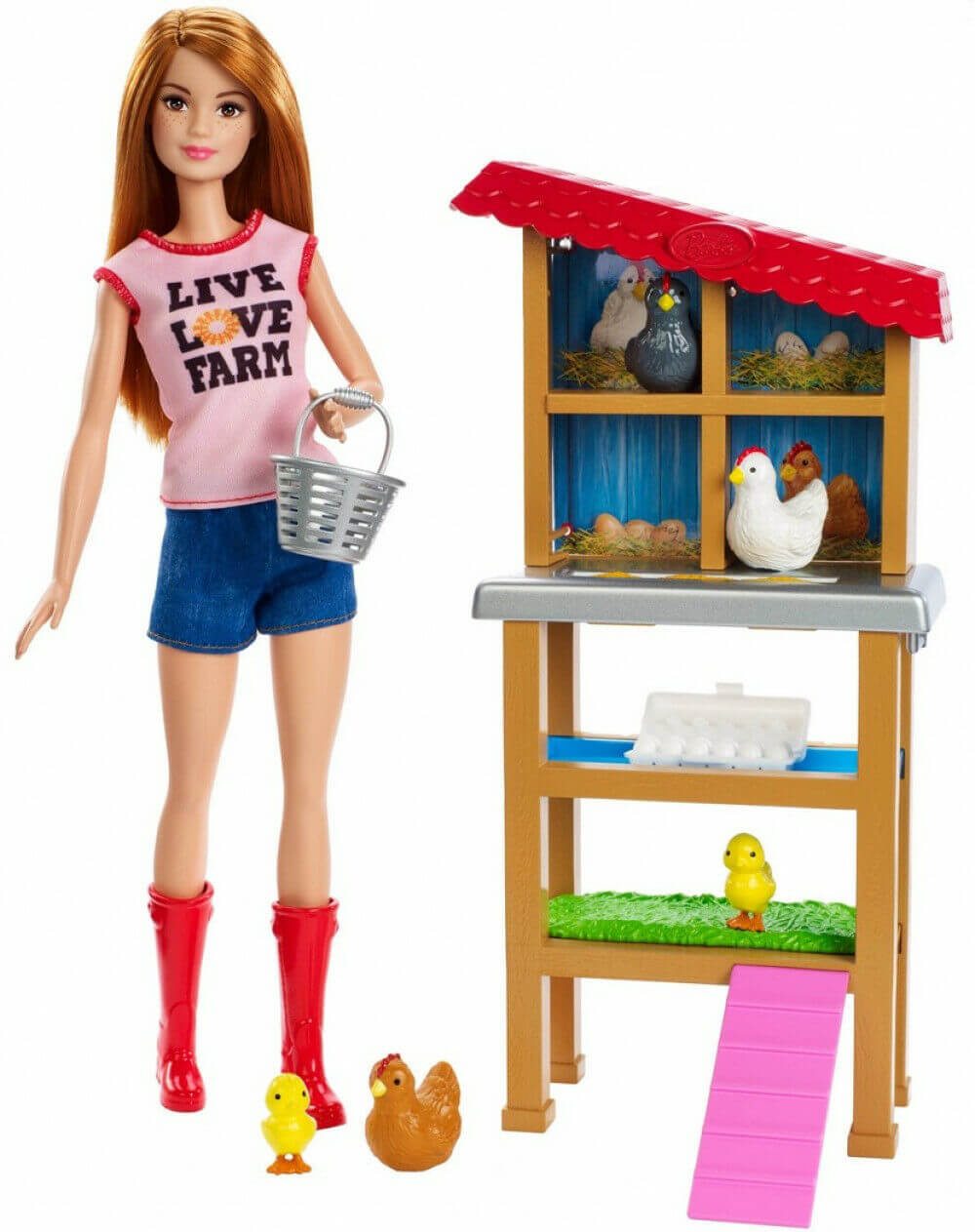 Barbie Hönsfarm Chicken Farm och Docka FXP15