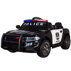 Azeno Elbil barn polisbil 12V med ljus och megafon