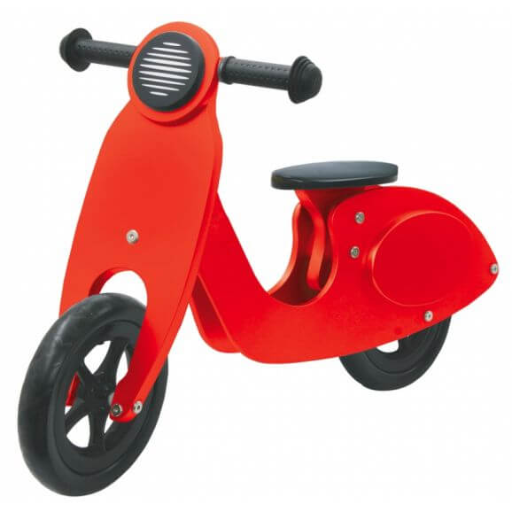 Springcykel Scooter i trä Röd