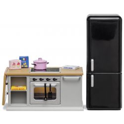 Lundby Spis och Kylskåp Set grå och svart