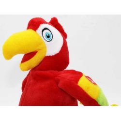 Papegoja Gående Med Ljud Röd 20 cm