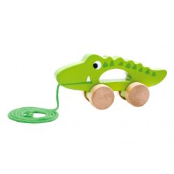 Tooky Toy Dragleksak i trä krokodil