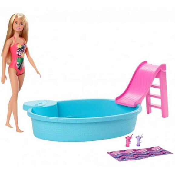 Barbie Pool Lekset Med Barbiedocka GHL91