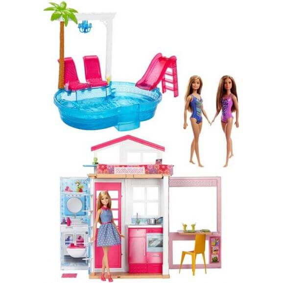 Barbie Hus med Pool FXN66