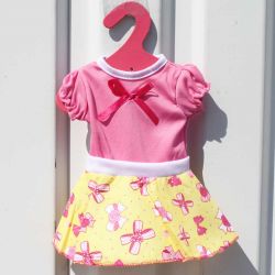Baby Rose Rosett Gul Dockklänning till dockor 40-45 cm