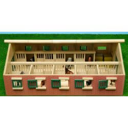 Kids Globe horse stable 62x42,5x22 cm with 9 horse boxes 1:32