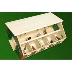 Kids Globe horse stable 62x42,5x22 cm with 9 horse boxes 1:32