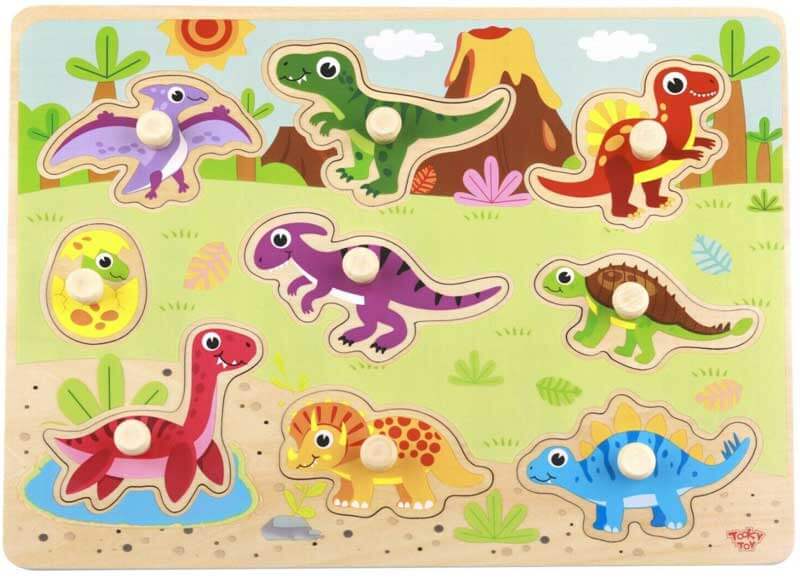 Läs mer om Knoppussel med figursågade dinosaurier Tooky Toy