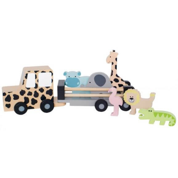 Jabadabado Jeep med 6 st safaridjur