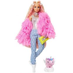 Barbie Pink Coat with Pet Unicorn-Pig