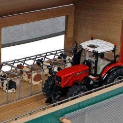 Leksaksbondgård med vindskydd för Siku traktorer Kids Globe 1:32