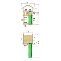 Jungle Gym Chalet lektorn komplett inkl. rutschkana