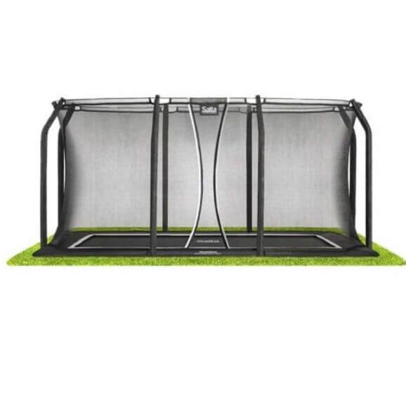 Studsmatta Royal Baseground 214x305 cm, svart med säkerhetsnät SALTA