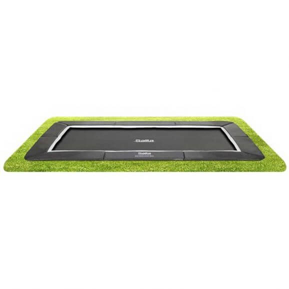 Studsmatta Royal Baseground 244x396 cm, svart med säkerhetsnät SALTA