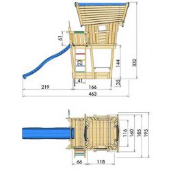 Jungle Gym Playhousetorn komplett Jungle Gym Crazy med rutschkana
