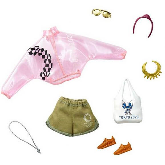 Barbie Kläder Storytelling Fashion Pack Pink Transparent Jacket, Shorts och tillbehör